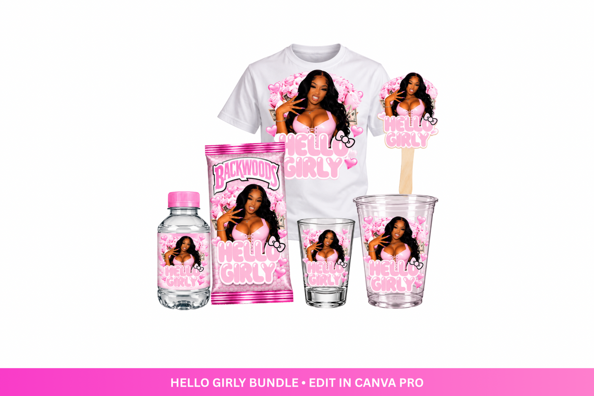 Hello Girly Bundle | 6 Editable Canva Pro Templates