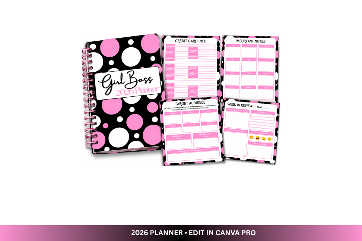 Girl Boss 2026 Planner | 81-Page Digital Business & Lifestyle Planner